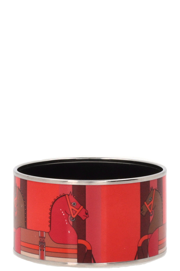 Bracelet HERMÈS émail cheval rouge