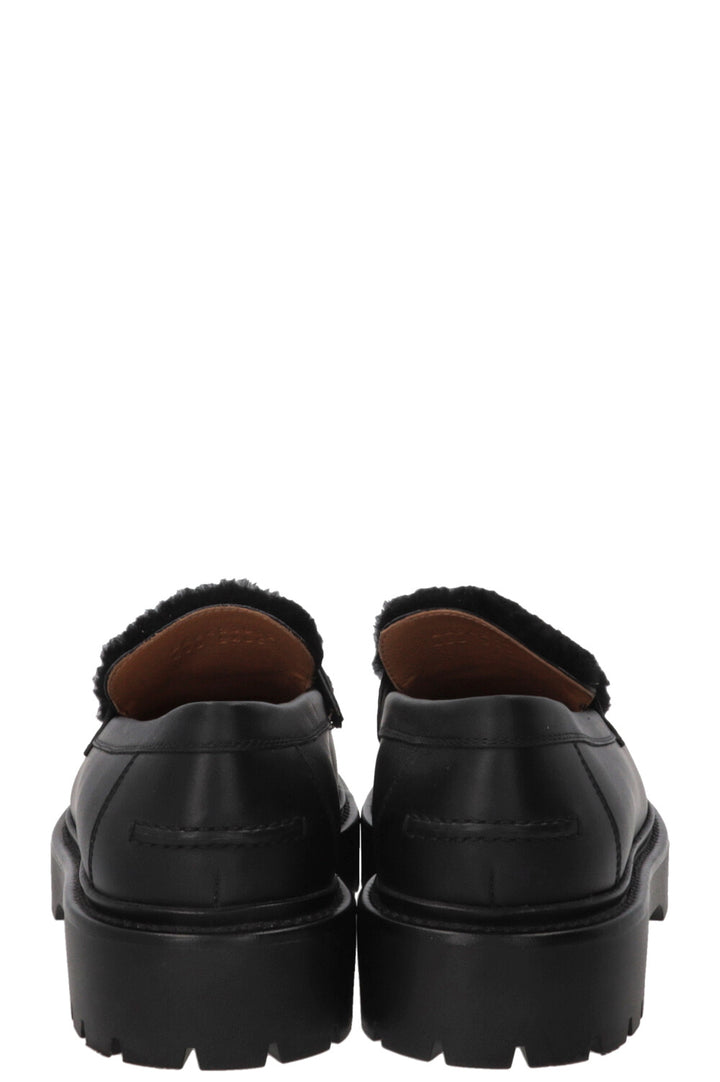 HERMÈS Icône Shearling Loafers Black