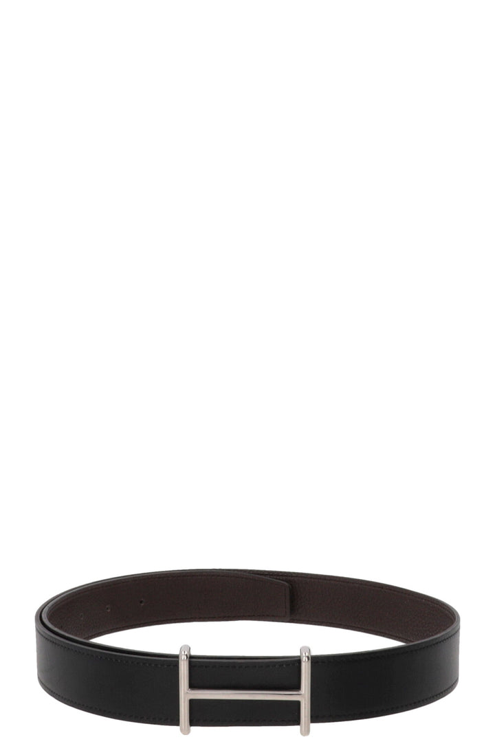 HERMÈS Idem Belt 32 Box Leather Noir