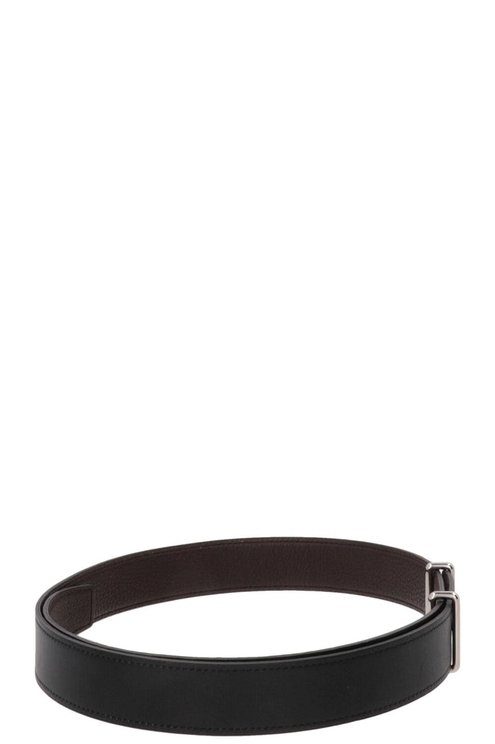HERMÈS Idem Belt 32 Box Leather Noir