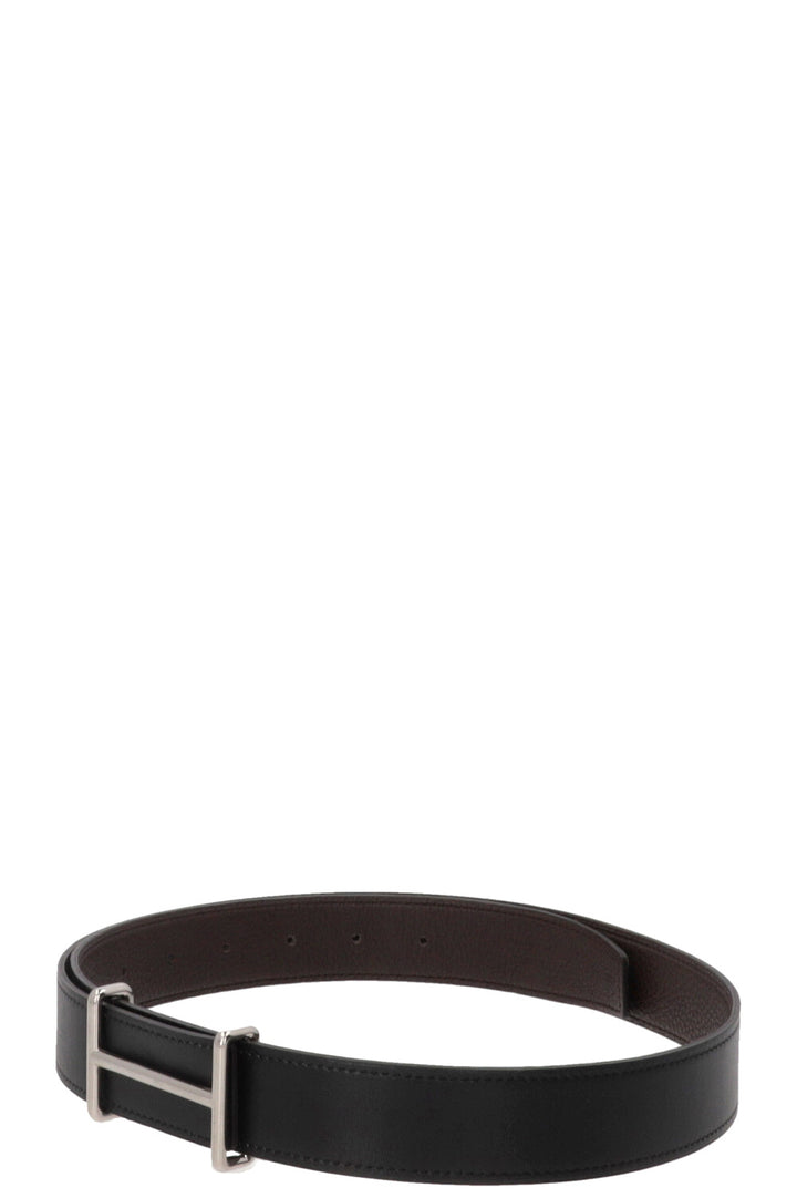 HERMÈS Idem Belt 32 Box Leather Noir