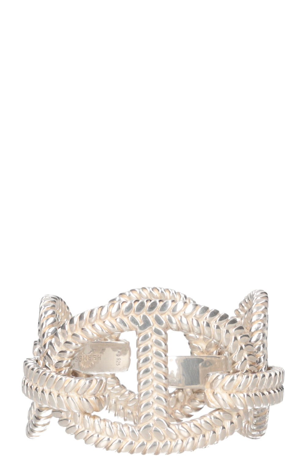 HERMÈS Interlocking Rope Bracelet Silver