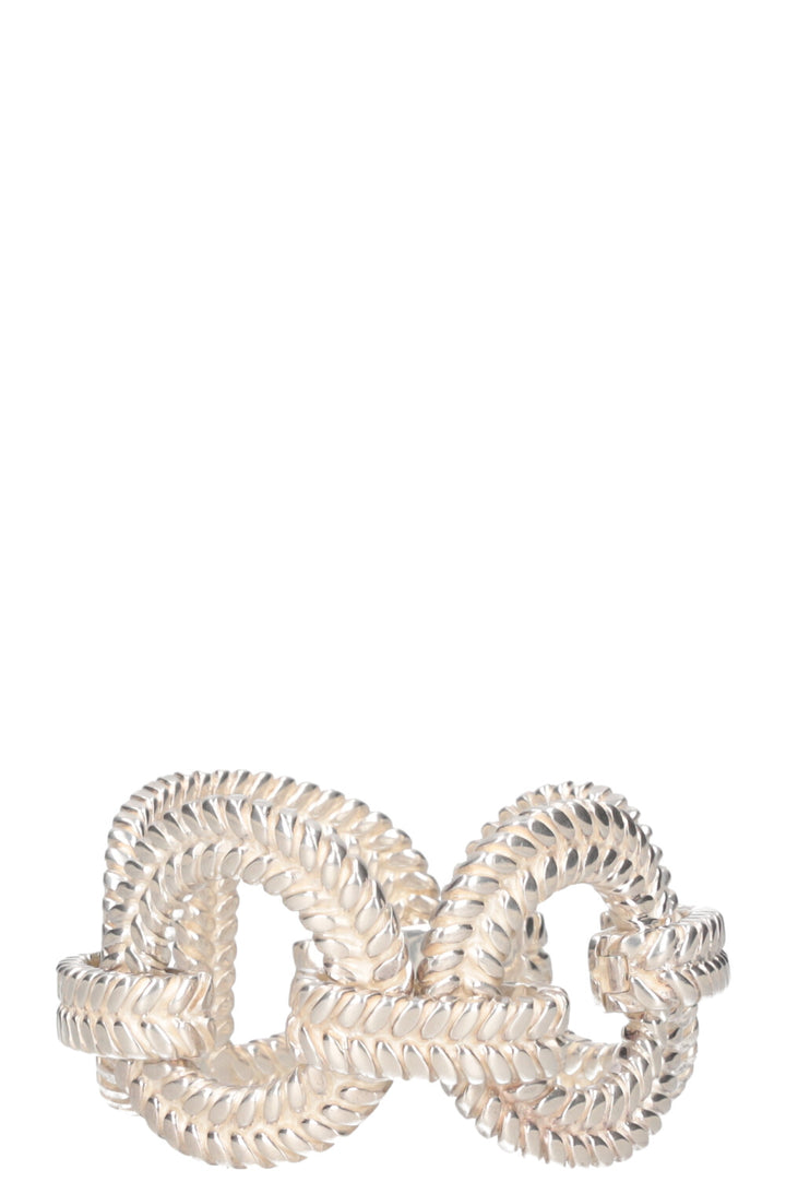 HERMÈS Interlocking Rope Bracelet Silver