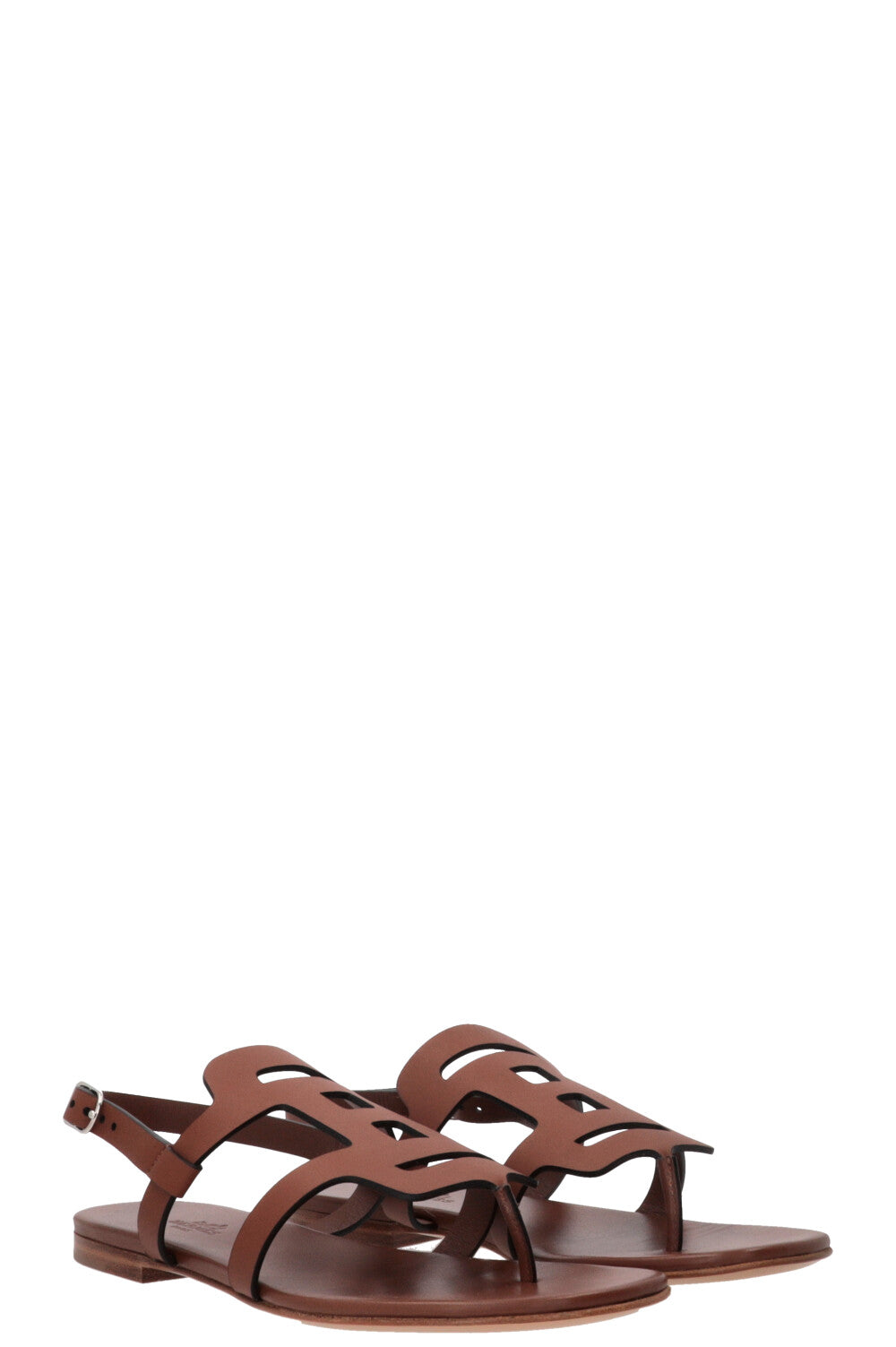 HERMÈS Iphigénie Sandals Leather Gold