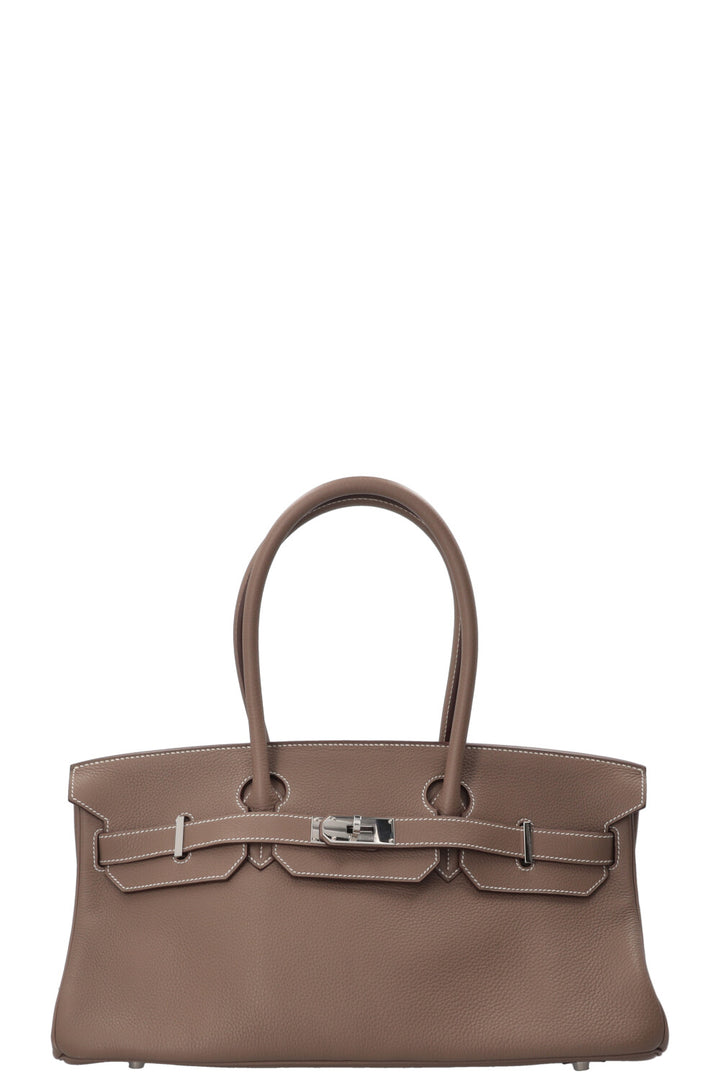 HERMÈS JPG Shoulder Birkin II 42 Clemence Étoupe Palladium