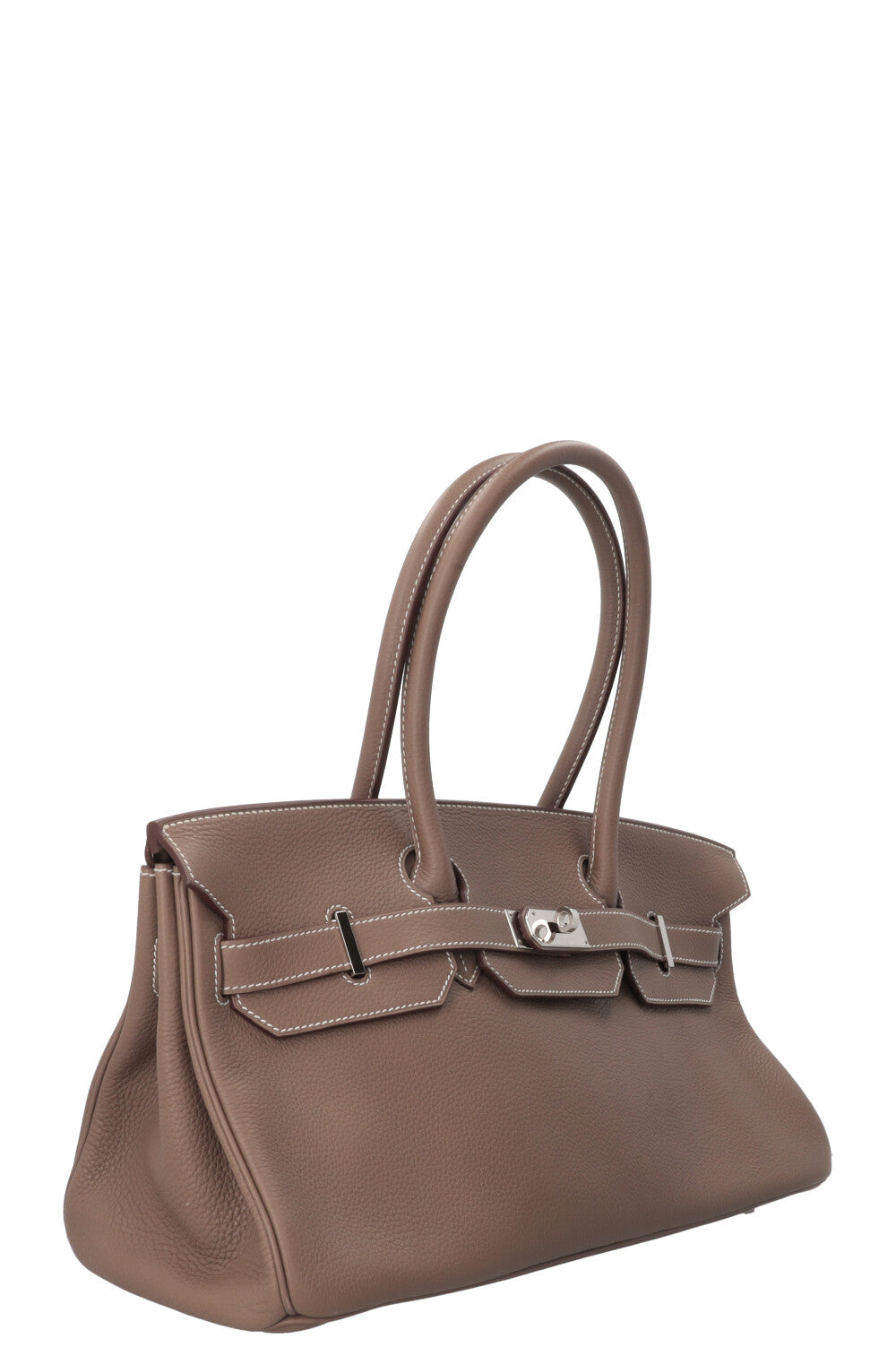 HERMÈS JPG Shoulder Birkin II 42 Clemence Étoupe Palladium