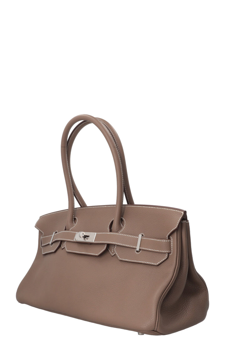 HERMÈS JPG Shoulder Birkin II 42 Clemence Étoupe Palladium
