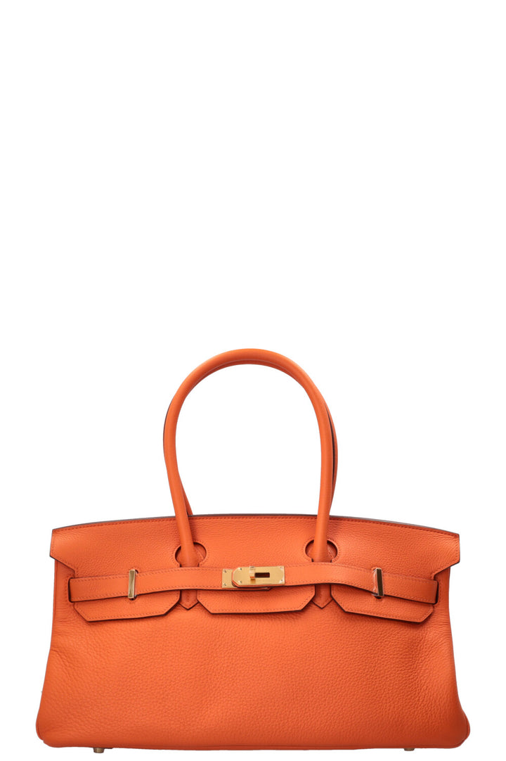 HERMÈS JPG Shoulder Birkin II 42 Clemence Orange Gold