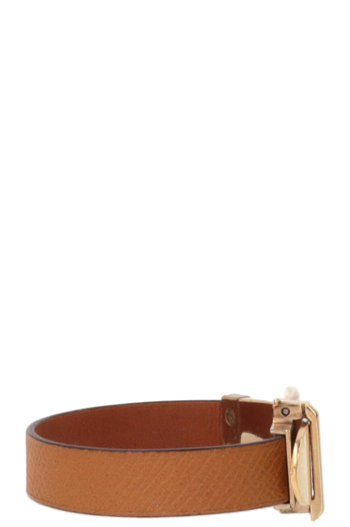 HERMÈS Java Wrap Bracelet Leather Brown