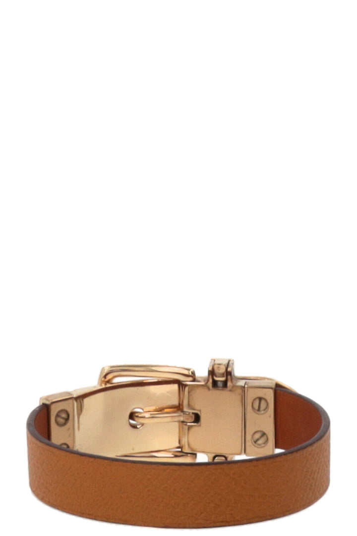 HERMÈS Java Wrap Bracelet Leather Brown