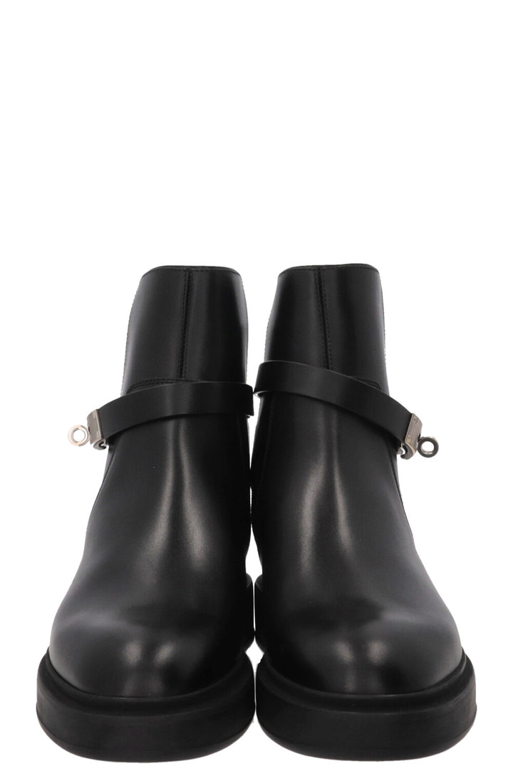HERMÈS Jeff Ankle Boots Leather Black