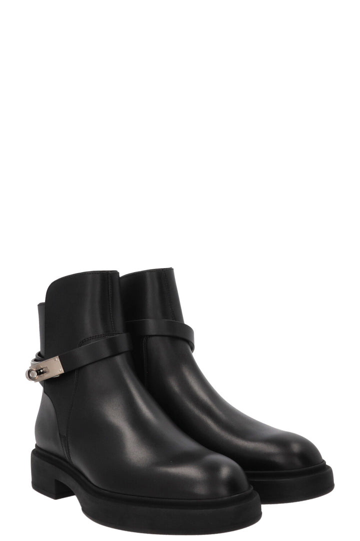 HERMÈS Jeff Ankle Boots Leather Black