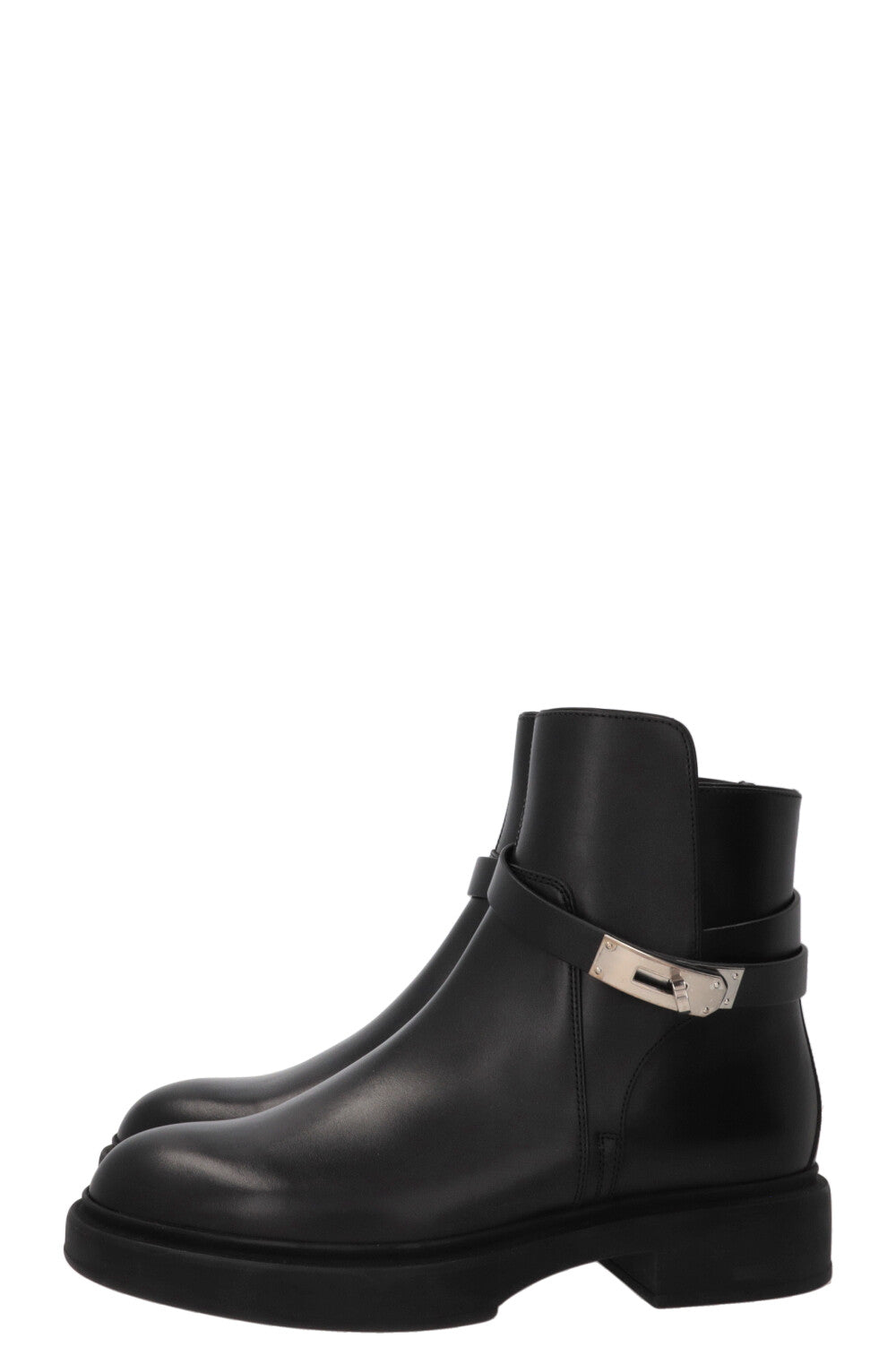 HERMÈS Jeff Ankle Boots Leather Black