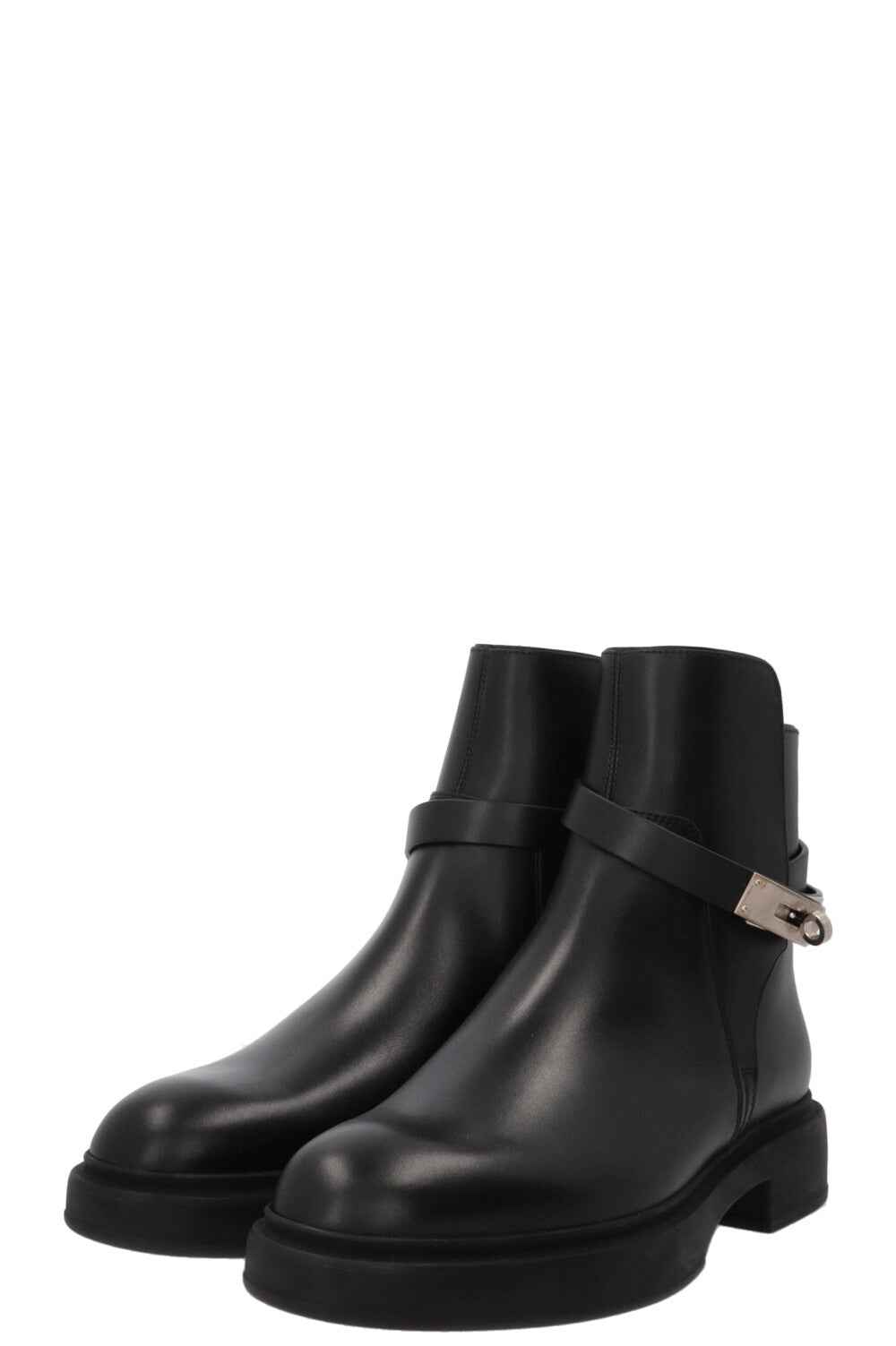 HERMÈS Jeff Ankle Boots Leather Black