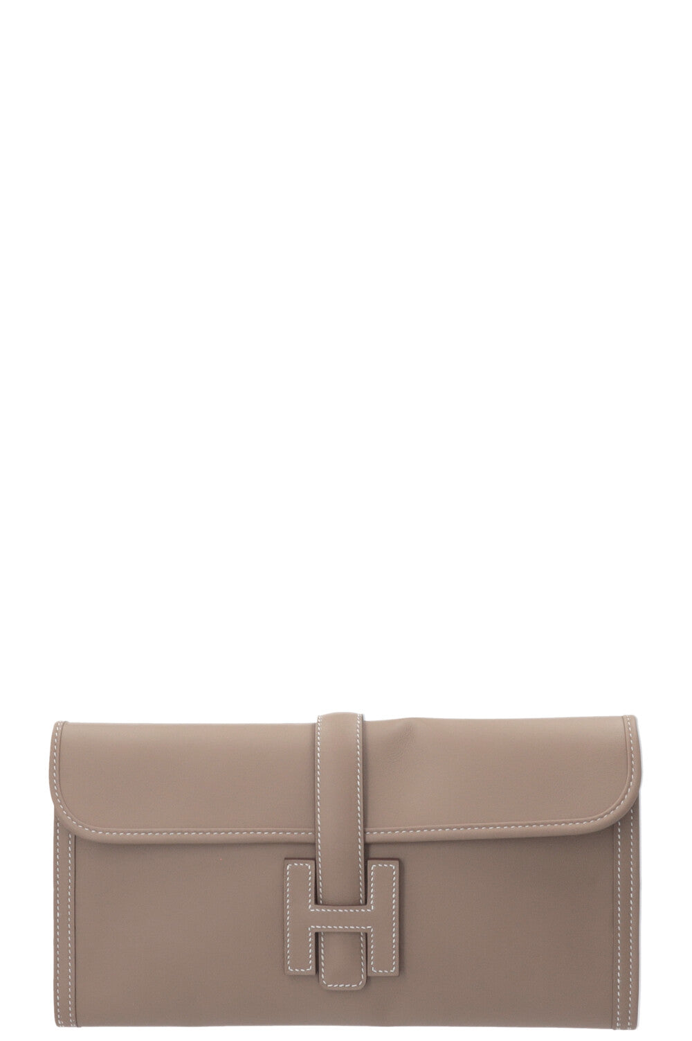 HERMÈS Pochette Jige Elan 29 Veau Swift Étoupe