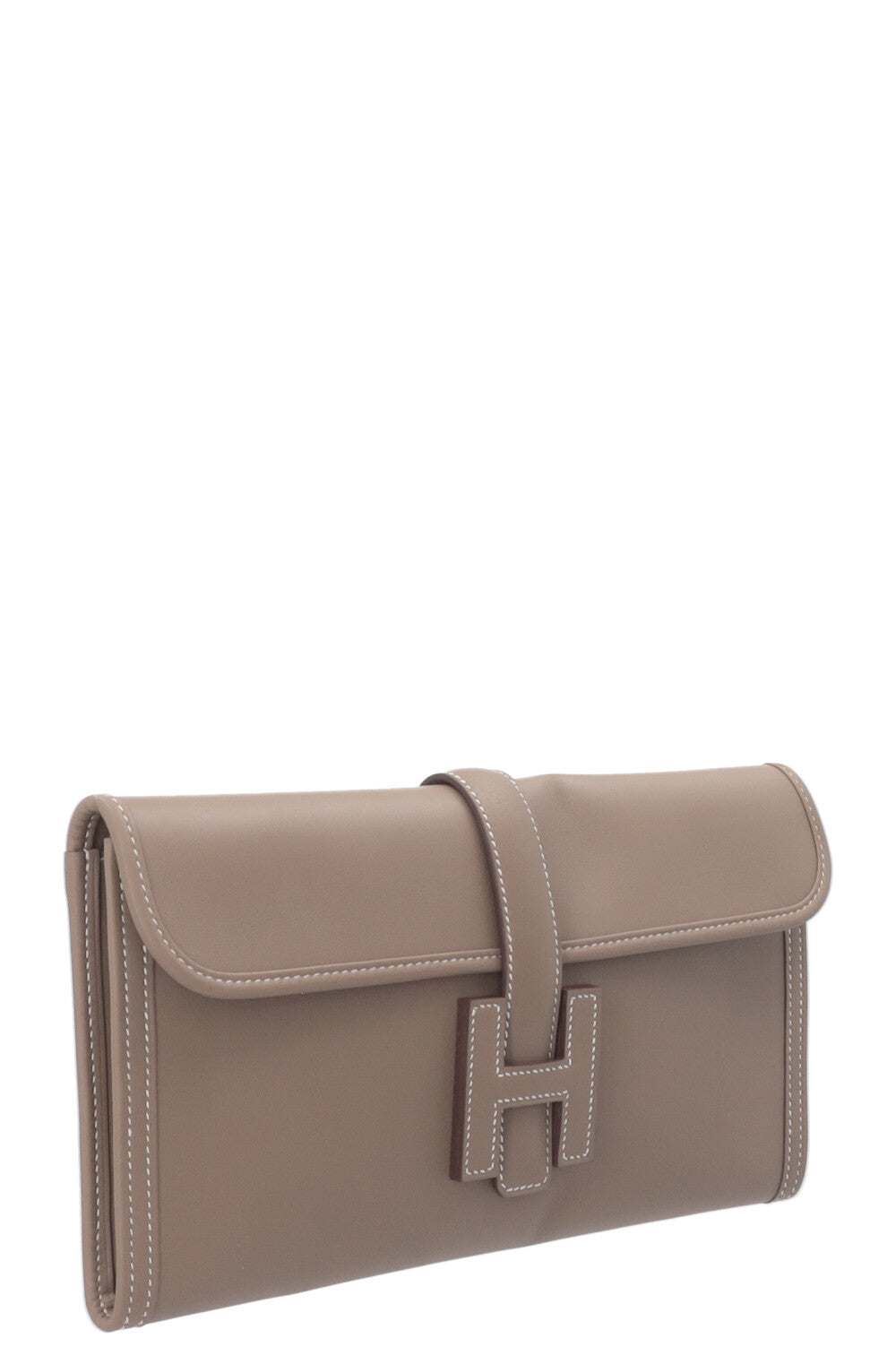 HERMÈS Pochette Jige Elan 29 Veau Swift Étoupe