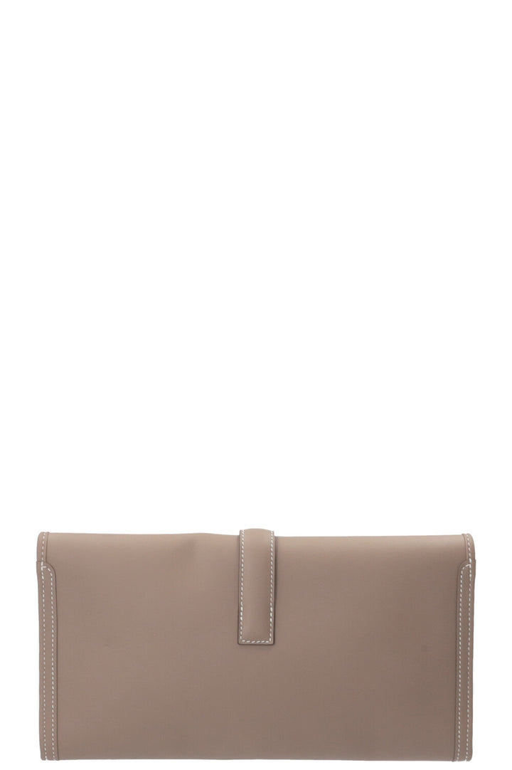 HERMÈS Pochette Jige Elan 29 Veau Swift Étoupe