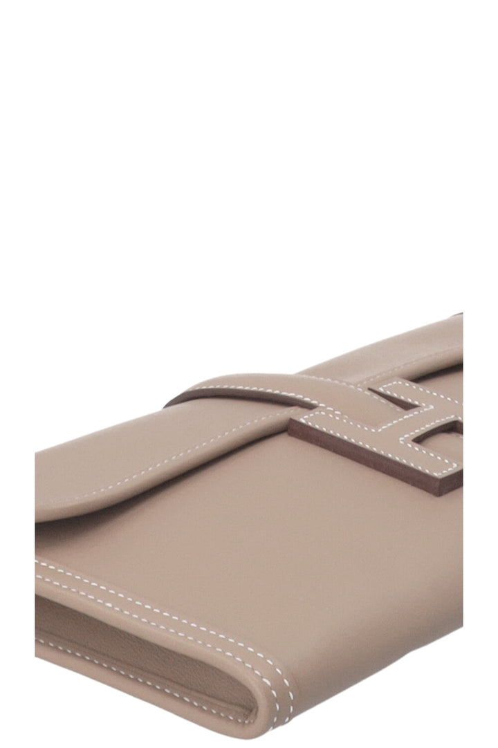 HERMÈS Pochette Jige Elan 29 Veau Swift Étoupe