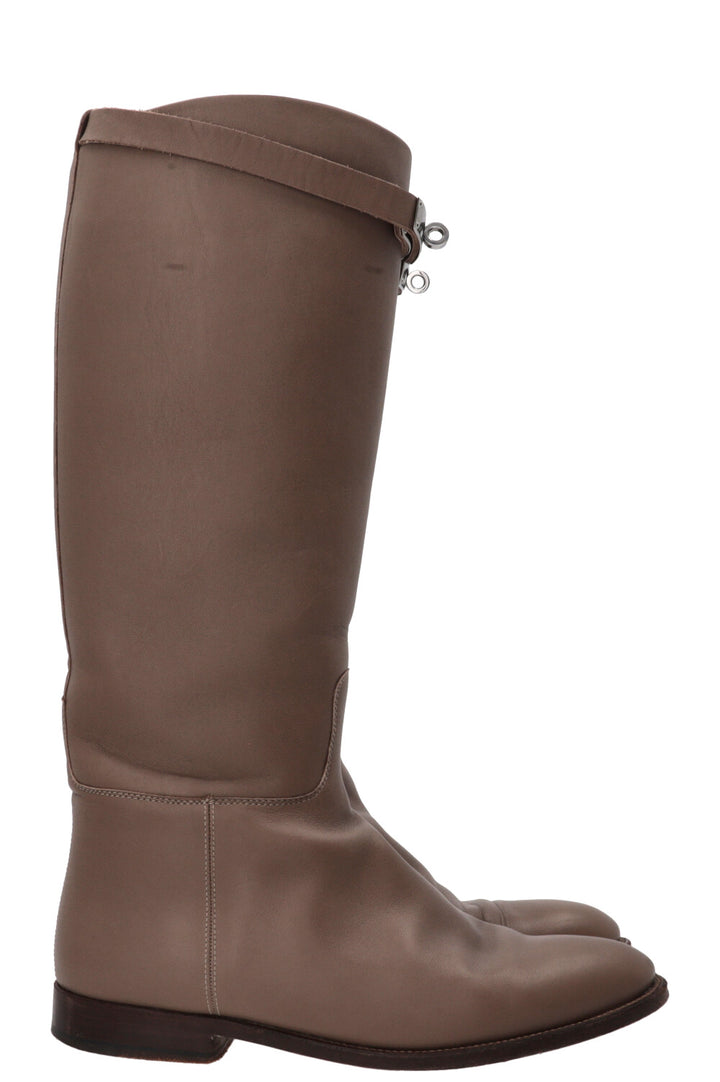 HERMÈS Jumping Boots Leather Etoupe
