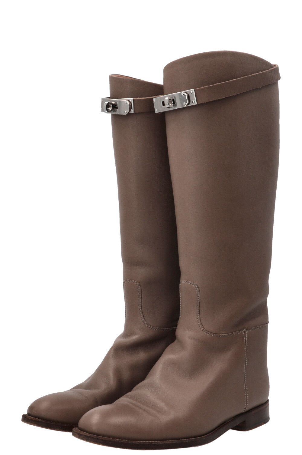 HERMÈS Jumping Boots Leather Etoupe