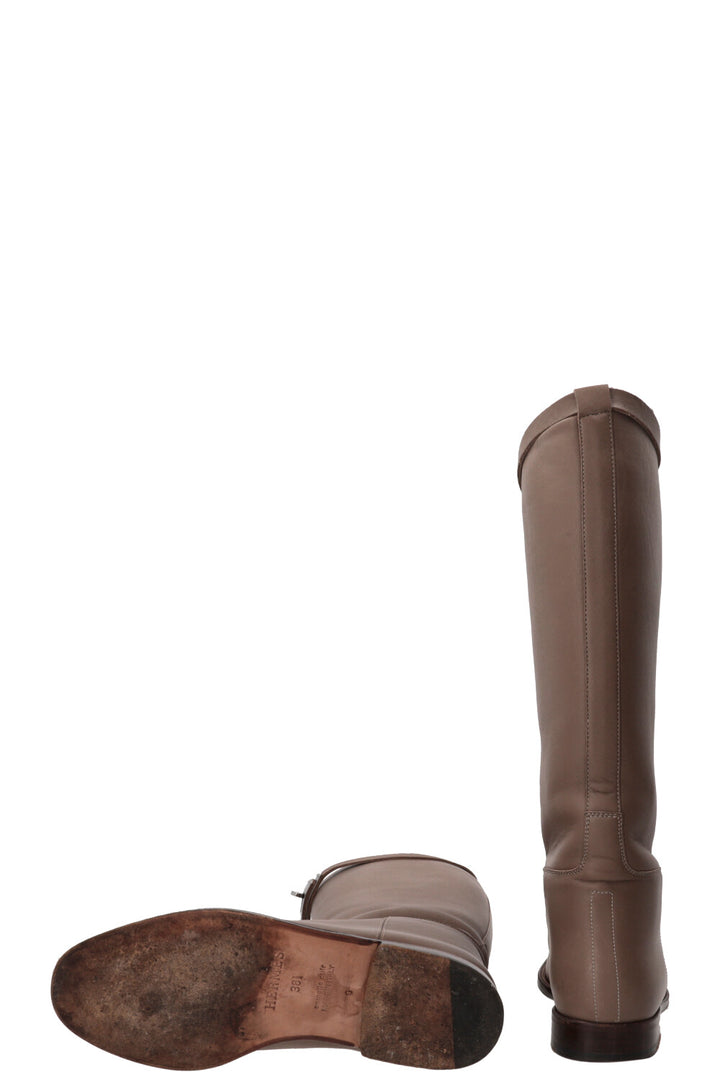 HERMÈS Jumping Boots Leather Etoupe