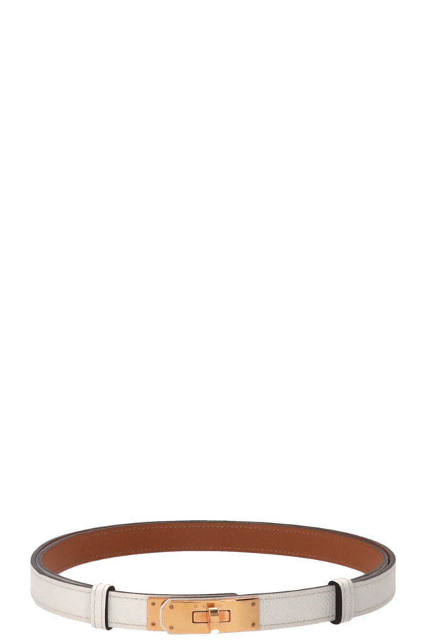 HERMÈS Kelly 18 Ceinture Epsom Blanc