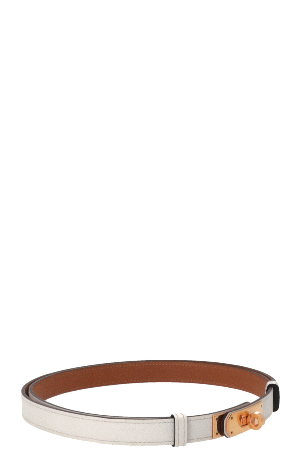 HERMÈS Kelly 18 Ceinture Epsom Blanc