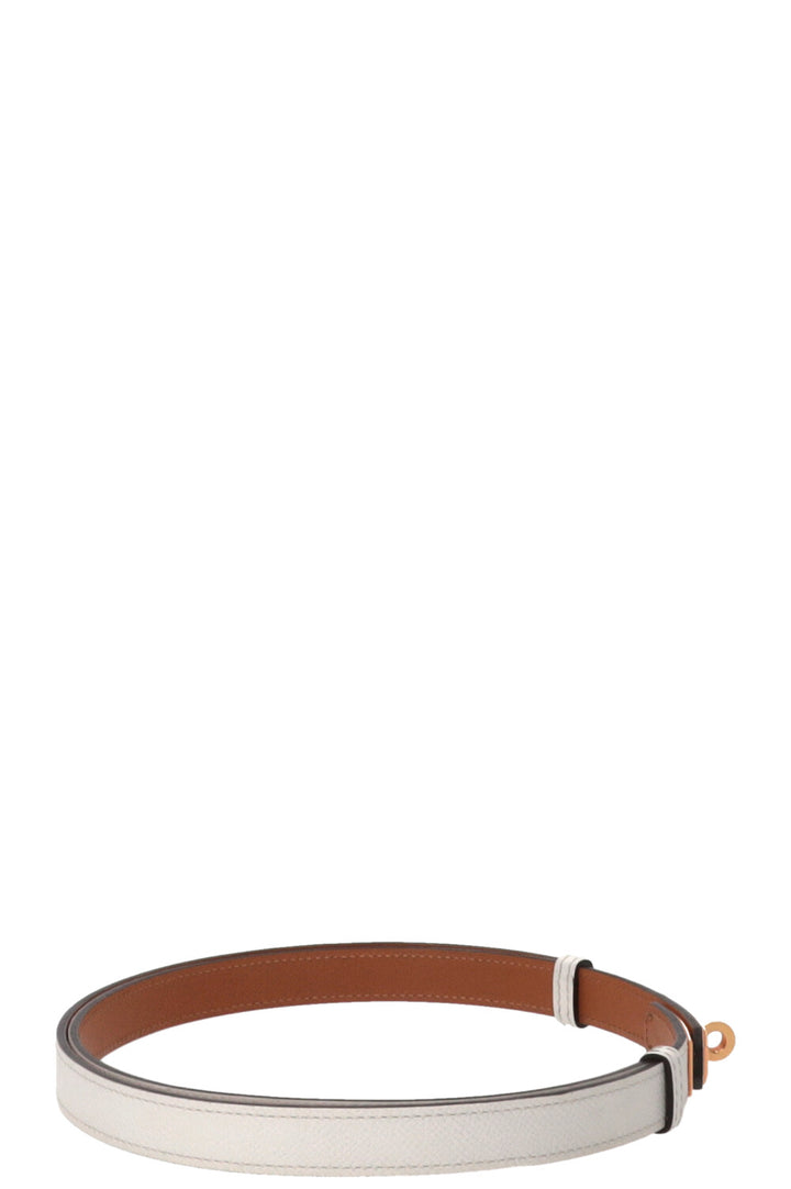 HERMÈS Kelly 18 Ceinture Epsom Blanc