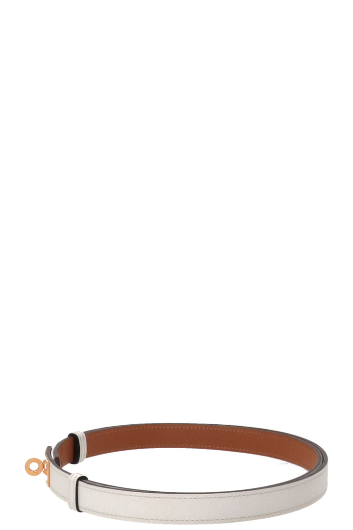 HERMÈS Kelly 18 Ceinture Epsom Blanc