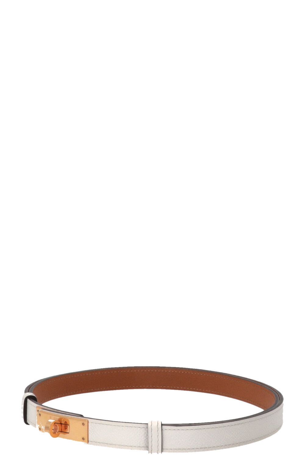 HERMÈS Kelly 18 Ceinture Epsom Blanc
