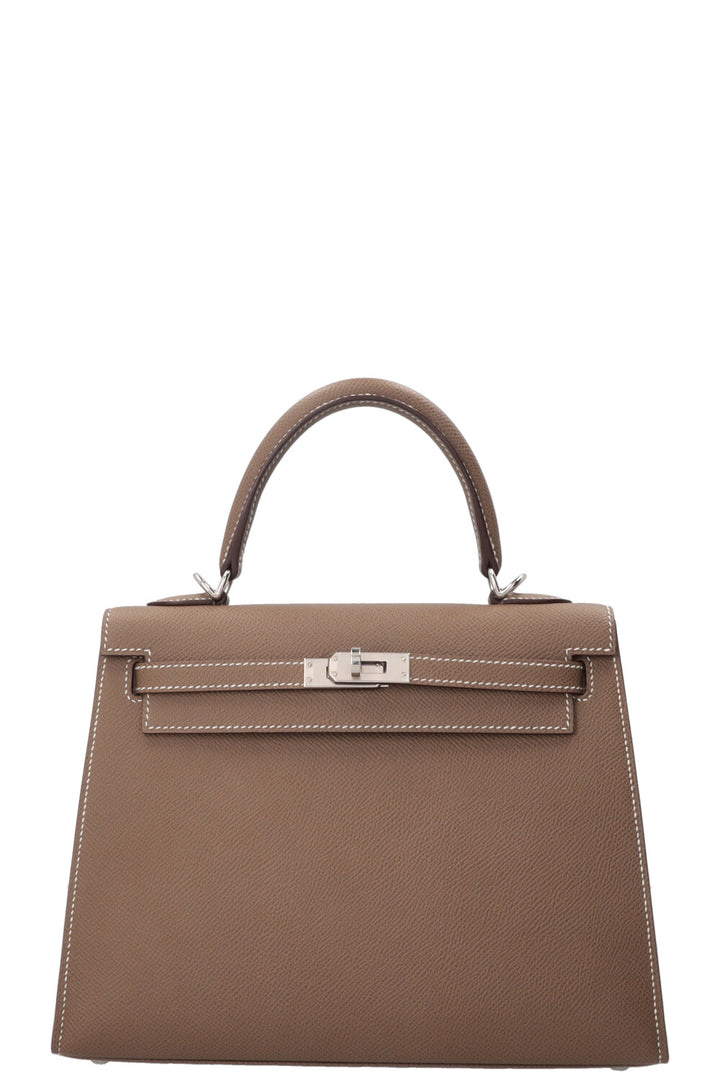 HERMÈS Kelly 25 Sellier Epsom Etoupe
