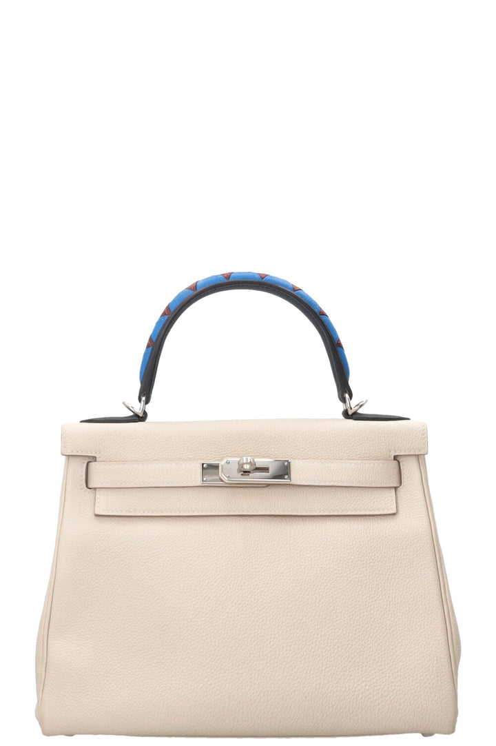 HERMÈS Kelly 28 Au Galop Togo Epsom Craie