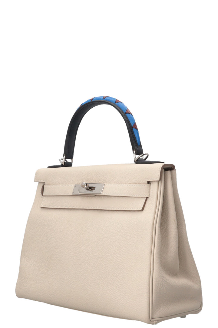 HERMÈS Kelly 28 Au Galop Togo Epsom Craie