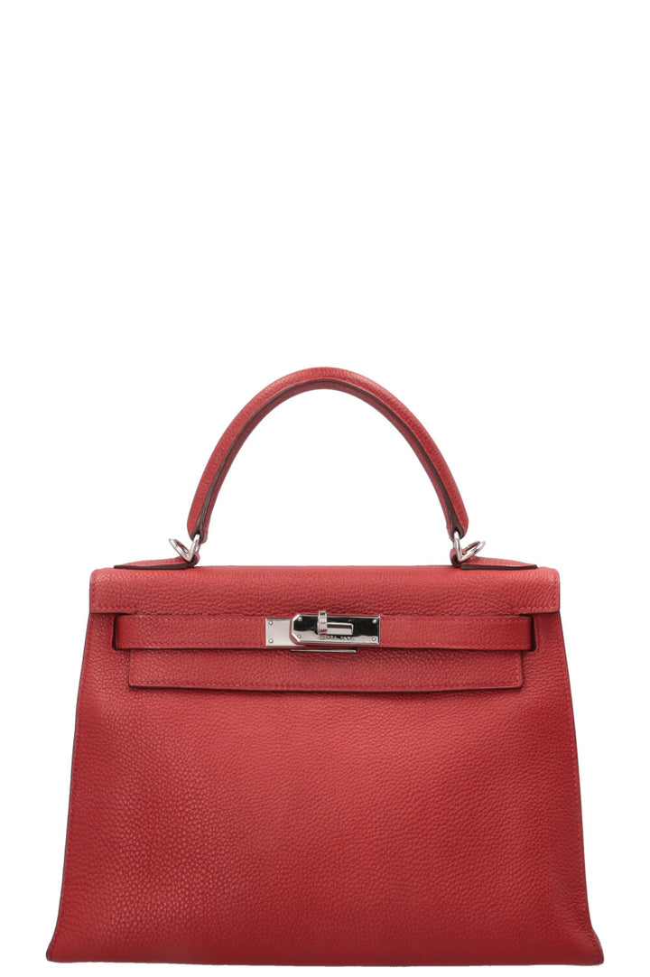 HERMÈS Kelly 28 Retourne Togo Leather Red