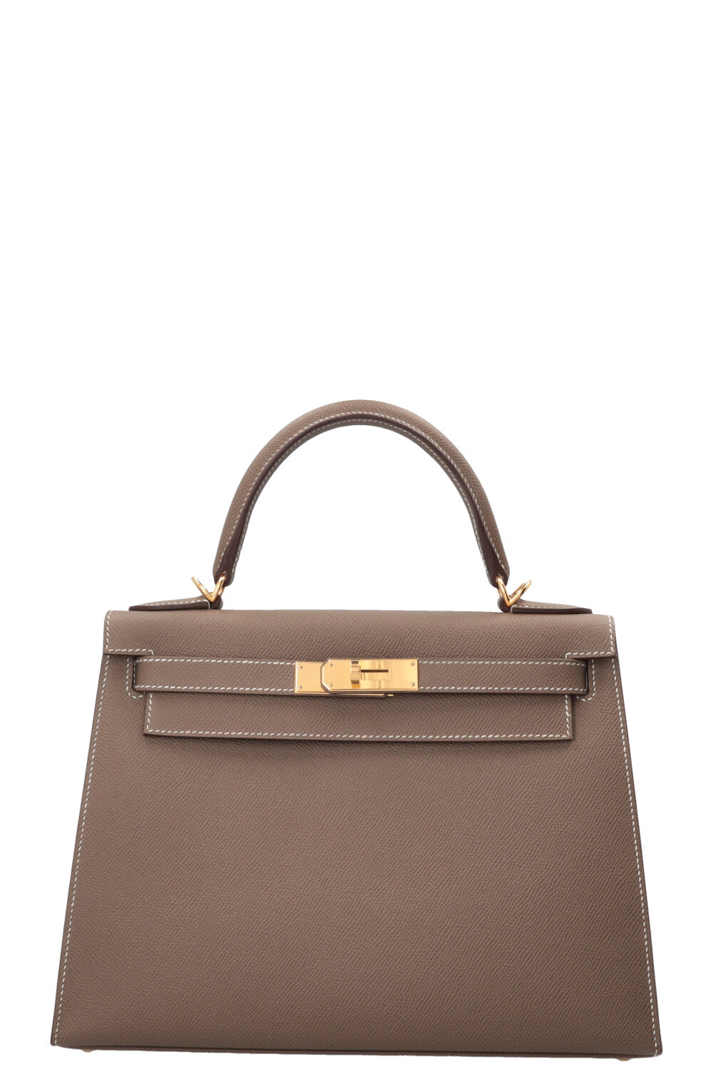 HERMÈS Kelly 28 Sellier Epsom Etoupe Or