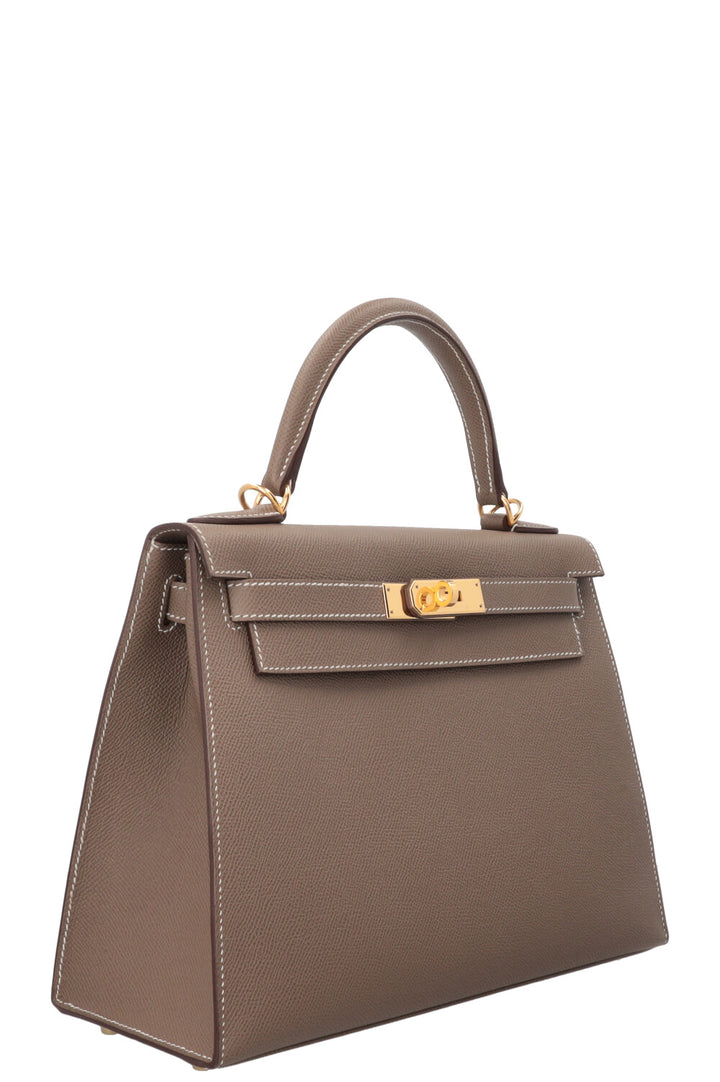 HERMÈS Kelly 28 Sellier Epsom Etoupe Or