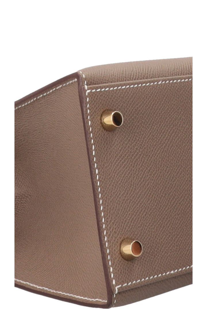 HERMÈS Kelly 28 Sellier Epsom Etoupe Or
