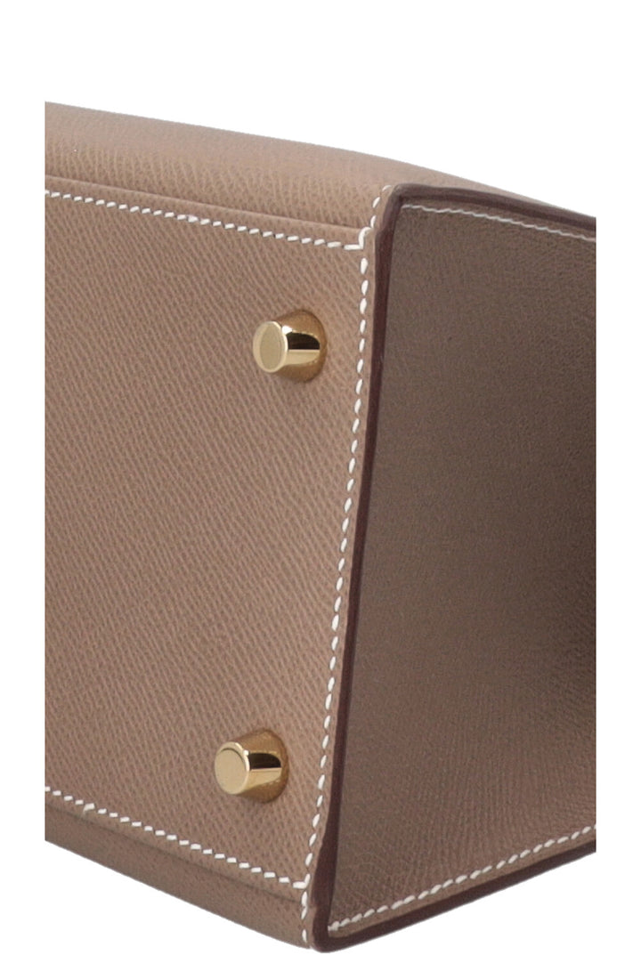 HERMÈS Kelly 28 Sellier Epsom Etoupe Or
