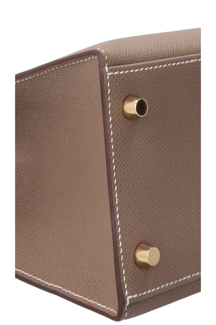 HERMÈS Kelly 28 Sellier Epsom Etoupe Or