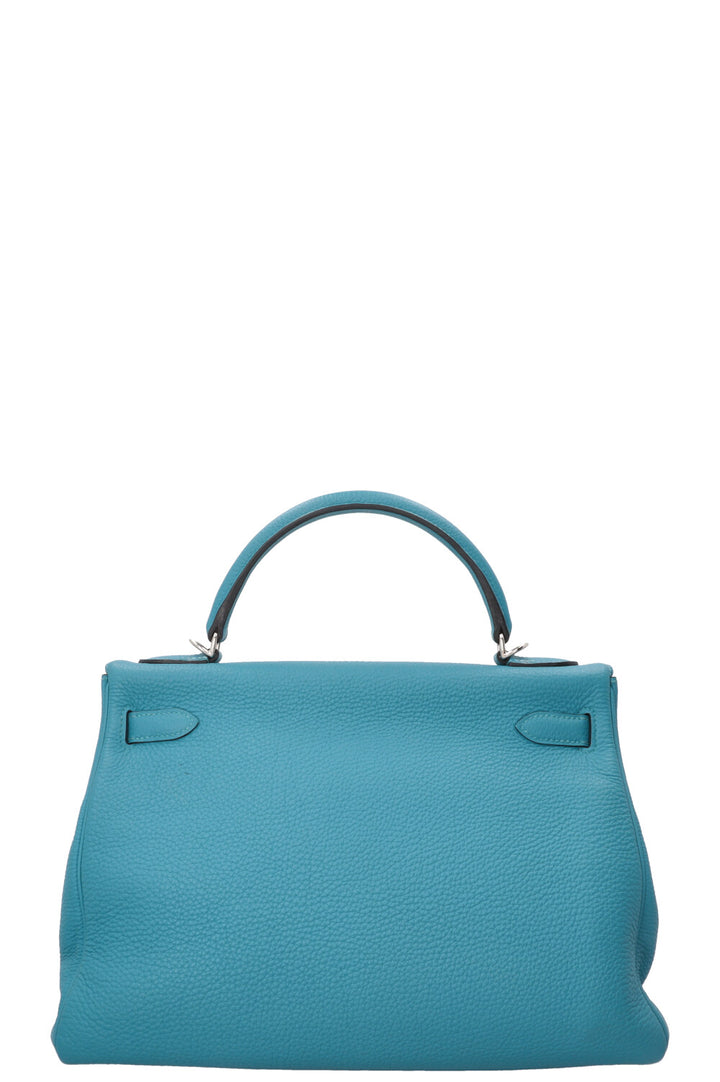 HERMÈS Kelly 32 Retourné Togo Turquoise