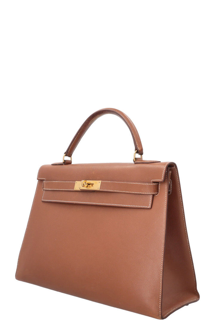 HERMÈS Kelly 32 Sellier Epsom Gold