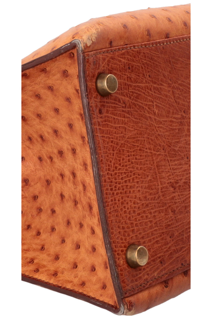 HERMÈS Kelly 32 Sellier Ostrich Leather Noisette