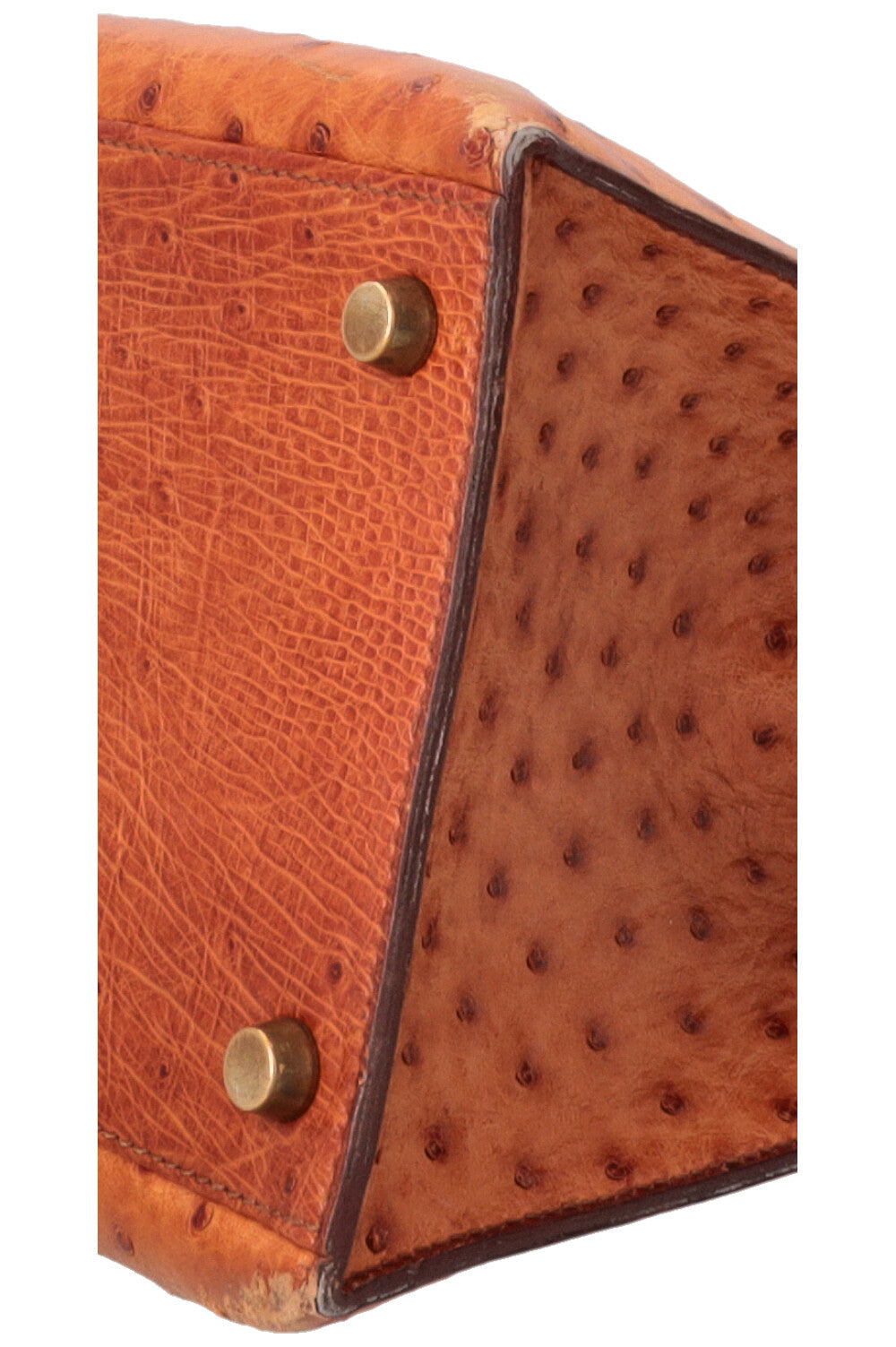 HERMÈS Kelly 32 Sellier Ostrich Leather Noisette