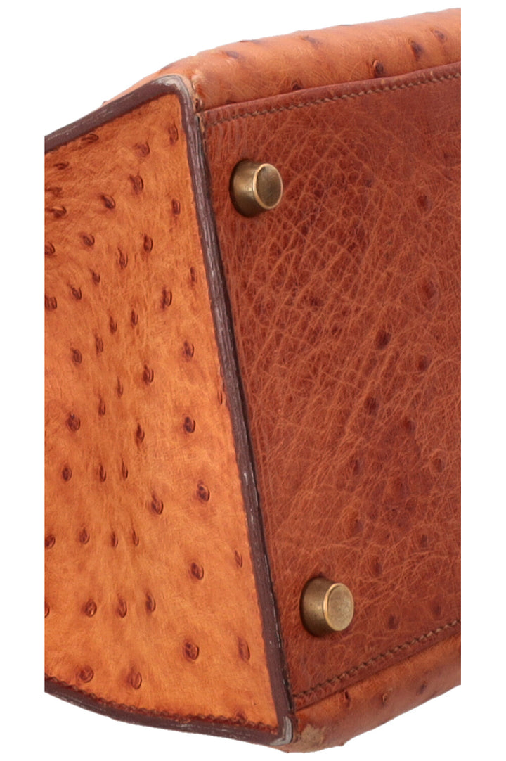 HERMÈS Kelly 32 Sellier Ostrich Leather Noisette