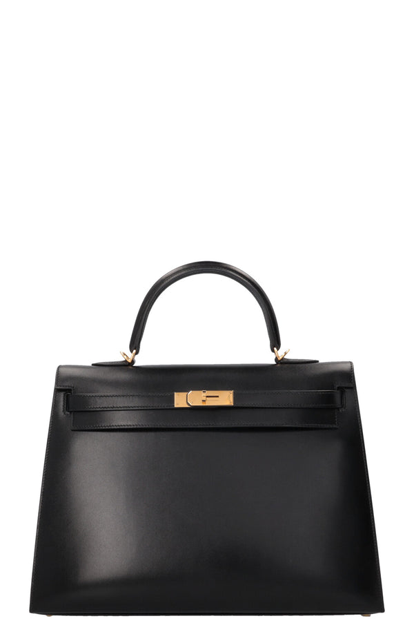 HERMÈS Kelly 35 Sellier Box Noir