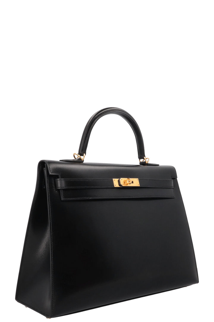 HERMÈS Kelly 35 Sellier Box Noir