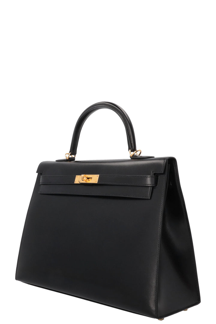 HERMÈS Kelly 35 Sellier Box Noir