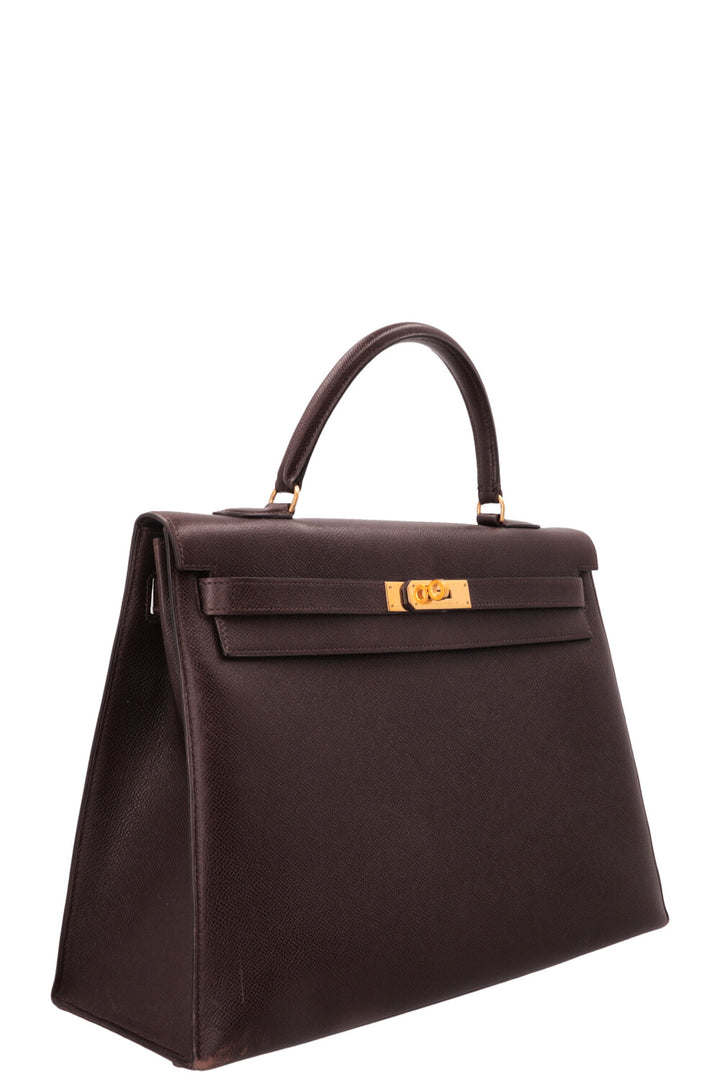 HERMÈS Kelly 35 Sellier Epsom Chocolat