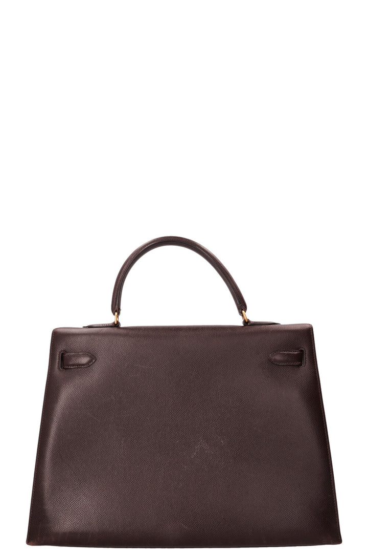 HERMÈS Kelly 35 Sellier Epsom Chocolat