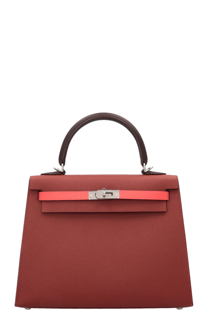 HERMÈS Kelly II Sellier 25 Tricolore Verso Epsom